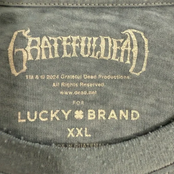 Grateful Dead Skull Roses‎ T Shirt Lucky Brand XXL Blue Plus Size Band Tee - Picture 5 of 8